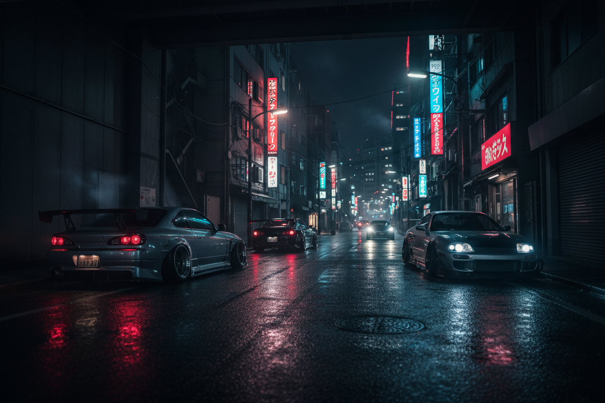 JDM Night Street Background